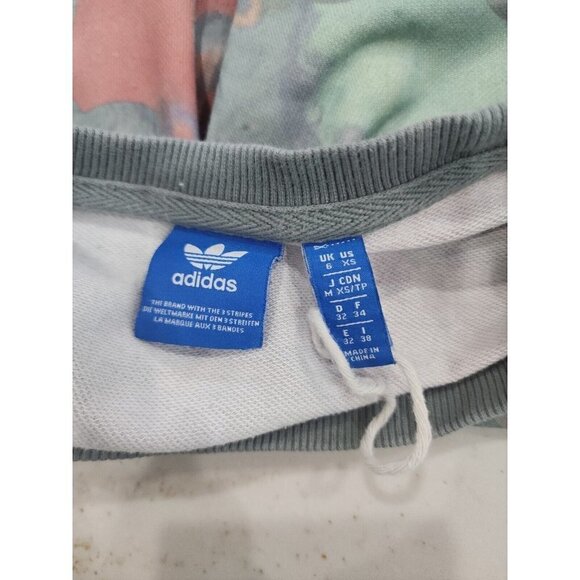 Adidas Womens Pastel Camo Crewneck Sweatshirt W/pockets Athleisure XS - Picture 5 of 8